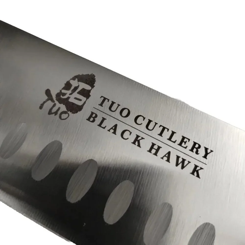 Tuo Cutlery Black Hawk 7-Inch Blade Santoku Chef Knife Stainless Steel